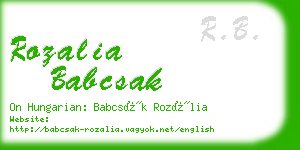 rozalia babcsak business card